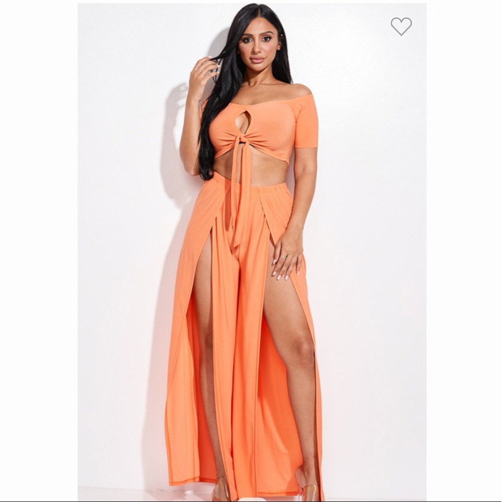 2 Piece open pants set